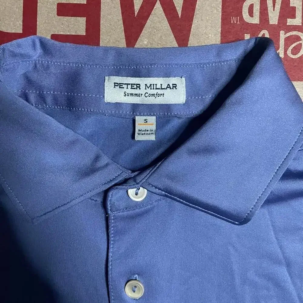 Peter Millar Summer Comfort Polo Men’s Small Blue Performance Shirt